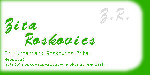zita roskovics business card